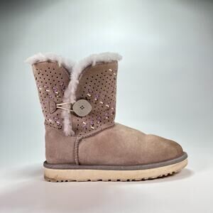 UGG Bailey Button Tehuano Pencil Lead Mid Top Sheepskin Boots Women's Size 7